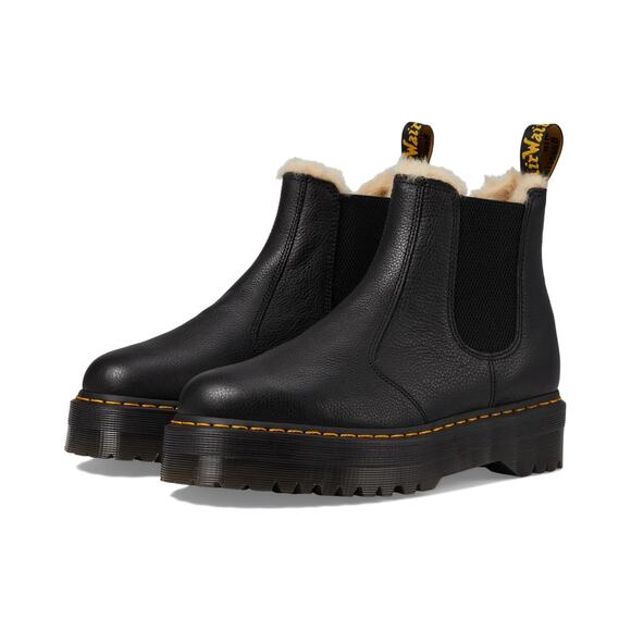 Dr. Martens 2976 Platform Faux-Fur Lined Black - US Men's 7, US Women's 8 - Picture 1 of 5